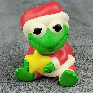 Baby Kermit Christmas Squeeze Toy Figure 1988 Muppet Babies Vintage Loose - Picture 1 of 17