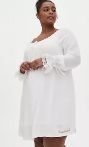 Womens Torrid Outlander White Sassenach Night Gown Size 0 12 Large NWT - Picture 1 of 5