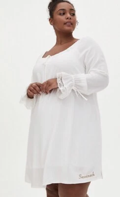 Womens Torrid Outlander White Sassenach Night Gown Size 00 10 Medium NWT - Image 1 of 4
