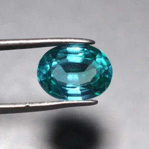 4.55 Ct 11x8.4 MM Oval Green Blue Sapphire Lab Created Corundum VDO SGB8339 - Picture 1 of 4