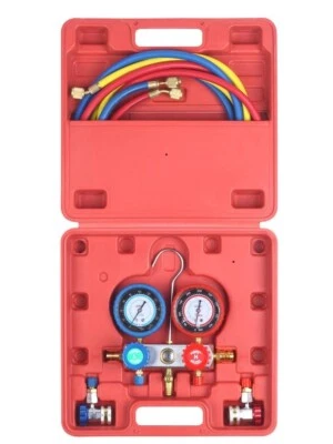 MANIFOLD FRIGORISTE TESTEUR DE CLIMATISATION AUTO Diagnostic 2 voies R-134A - Photo 1/3