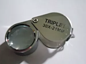 1- 30x21mm folding Glass Magnifier loupes with cases #6 - Picture 1 of 3