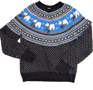 Holiday Time Fair Isle Metallic Eisbär Oma Ugly Christmas Party Pullover S - Bild 1 von 11