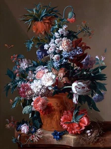 Vase of Flowers Painting by Jan van Huysum Art Print Reproduction - Picture 1 of 3
