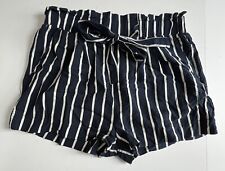 Ambiance Apparel Shorts Women’s Size Small Navy Blue And White Stripe Shorts