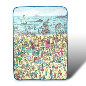 Where's Waldo On The Beach leichte Fleece Überwurf Decke | 45 x 60 cm - Bild 1 von 7