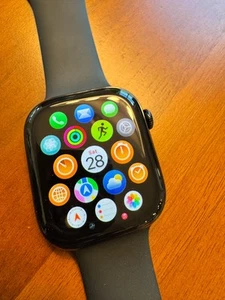 Apple Watch Series 10 46mm GPS Cell Jet Black Case Sport Band S/M MWWP3LW/A - Photo 1 sur 11