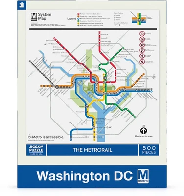 Washington DC Metro Map 500 Piece Jigsaw Puzzle NYPC New - Image 1 of 3