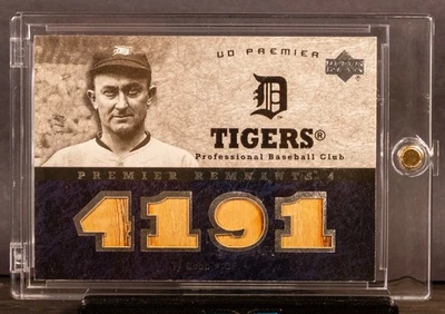 Ty Cobb 2007 Upper Deck UD Premier Remnants GU MURCIÉLAGO PARCHE RELIQUIA #D 3/5 Foto 1 de 3