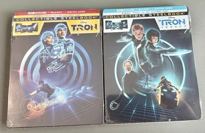 Tron (1982) & Tron Legacy 4K Blu-ray Steelbooks (SEALED/NEW) -SHIPS IN A BOX 📦 Foto 1 de 2