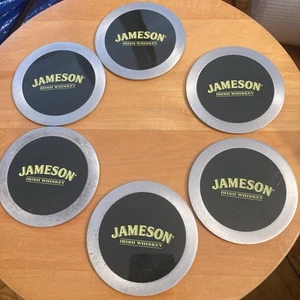 Jameson Irish Whiskey 6-Piece Metal Coaster Set Bar Accessories - Imagen 1 de 9