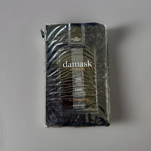 2 Pack Black Damask Stripe 500 Thread Count Cotton Queen Pillowcases FREESHIP - Picture 1 of 2