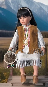 Vintage The Artwork Native American Porcelain Doll “Mandy” 26 in, 1992 By RuBert - Picture 1 of 20