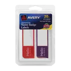 Avery Namensschild 1 x 3-3/4 mehrfarbig Hallo mein Name ist Abzeichen 20 Stück - Bild 1 von 3