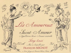 Peynet  etiquette de vin Saint Amour - Picture 1 of 1