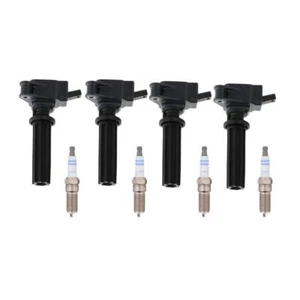 Bosch 4 Ignition Coils and 4 Double Iridium Spark Plugs Gap 0.028" Kit 2.0L L4 - Picture 1 of 1