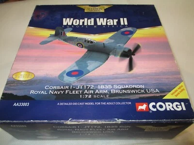 CORGI AVIATION 1:72 CORSAIR I  JT172  NO 1835 SQN ROYAL FLEET AIR ARM BRUSWICK - Image 1 of 3