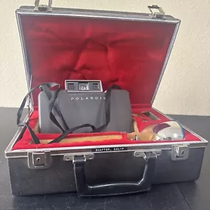Vintage Polaroid Automatic 330 Land Camera With Case & Manual, Paperwork + Flash - Picture 1 of 8