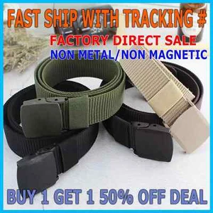 Mens Womens Tactical Canvas Webbing Belt Regular Size Military Style Buckle Belt - Picture 1 of 13