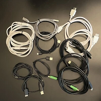 CABLES Lot HDMI Ethernet Audio Micro-USB USB-A Extension USB-C - Image 1 of 4