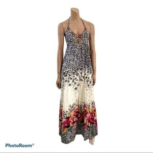 René Derhy Neckholder ärmelloser Druck Boho Maxikleid S - Bild 1 von 8