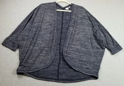 Gap Cardigan Sweater Womens Large L Heather Blue Short Sleeve Open Front Stretch - Image 1 of 4