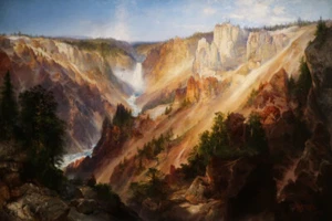 Lower Falls, Yellowstone Park von Thomas Moran Western Museum Giclée-Kunstdruck - Bild 1 von 3