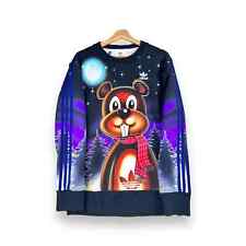 Adidas X Kerwin Frost Squirrel Black Small Graphic Print Sweat Shirt Trippy Rave