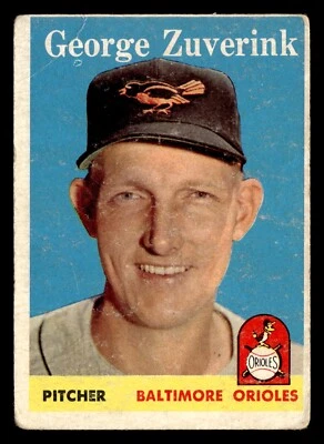 1958 Topps GEORGE ZUVERINK #6 GD Baltimore Orioles - Image 1 of 2