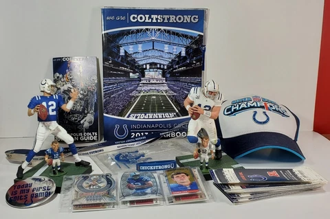 NFL Indianapolis Colts Rare Fan Lot, Season Tickets, McFarlane Figures, Cards Cover