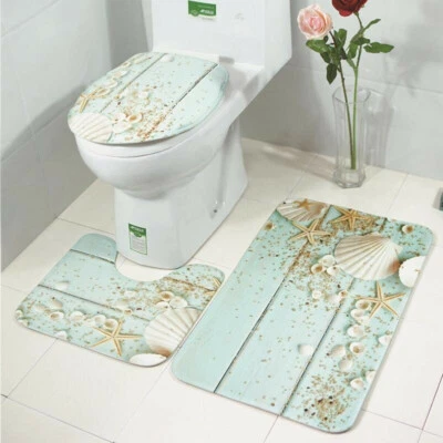 Badematte Badvorleger Badgarnitur Rutschfest Badteppich WC-Vorleger Set - Bild 1 von 3