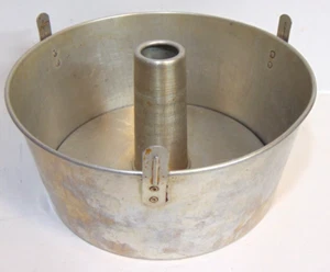 Sartén para pasteles Angel Food 10" redonda vintage 2 piezas aluminio Bundt Poundt tubo para hornear 4,5" - Imagen 1 de 8
