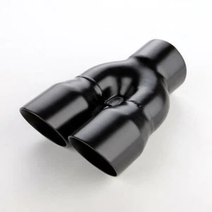 Punta de escape de pared doble de acero inoxidable 304 todo negro doble de 3" de salida de 3" de 9 de longitud - Imagen 1 de 6