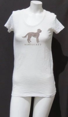 47 FORTY SEVEN BRAND Women’s Ivory Cotton Nantucket Dog Tee Shirt Top size XS S - Image 1 of 4