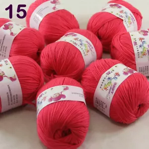 New 8 Ballsx50g Cashmere Silk Wool Crochet Children Hand knit Baby Scarf Yarn 15 - Foto 1 di 12