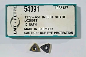 10 PIECES, LMT FETTE, 1177-65T CARBIDE INSERTS, GRADE LC280TT H584 - Picture 1 of 4