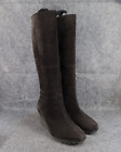 Gabor Shoes Womens 10 Wedge Boots Suede Knee High Zip Fashion Rinkata Patchwork
