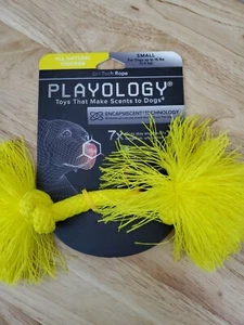 Playology Dri-Tech Rope Dog Toy All Natural Chicken Scent, Small, Yellow - Picture 1 of 2