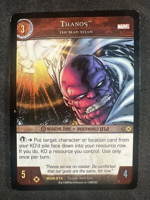 VS System TCG MUN-214 Thanos The Mad Titan Marvel Universe NM/LP - Image 1 of 2