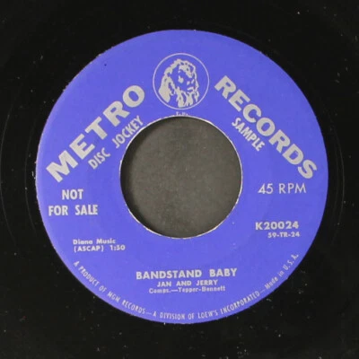 JAN & JERRY: bandstand baby / nellie sits o' waitin' METRO 7" Single 45 RPM - Image 1 of 2