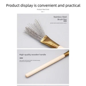Stainless Steel Sculpting Tools for Ceramic Art Textured Brushes Handle Set - Picture 1 of 8