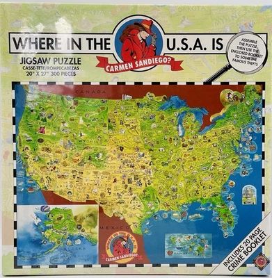 Where in the USA is Carmen Sandiego? Jr Detective Edit Puzzlr 1993 New & Sealed! - Image 1 of 3