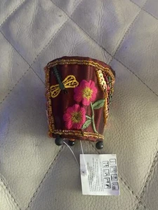 Vintage Small Beaded Lamp Candle Holder - Picture 1 of 2