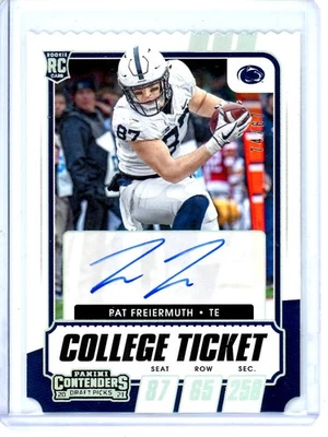 2021 Panini Contenders Draft Pat Freiermuth Rookie College Ticket Stub Auto /87 - Image 1 of 2