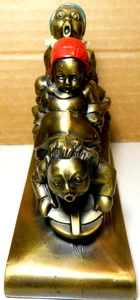 1930’s Cast Bronze Figurine/Bookend 3 Children On Sled K & O Co - Picture 1 of 23