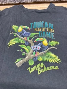 Tommy Bahama Mens XXL Graphic T-Shirt Toucan Play At That Game Tee Gray Cards - Picture 1 of 11
