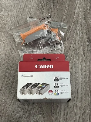 Tanques de tinta Canon Chromalife 1000 5 4 preto + 1 cor PGI-35 CLI-36 novo em folha - Imagem 1 de 3
