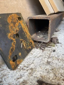 Metal Post 100mm square box section 7mm thick 3.7m long - Picture 1 of 1