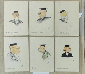 DIPINTA A MANO POUCHOIR-SATIRICA UNIVERSITA' GOLIARDIA-LOTTO 6 CARTOLINE-D13-151 - Imagen 1 de 1