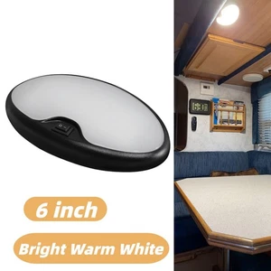 12V 6" LED Dome Light with Switch 3500K RV Camper Boat Cabin Ceiling Under Cabin - Picture 1 of 9